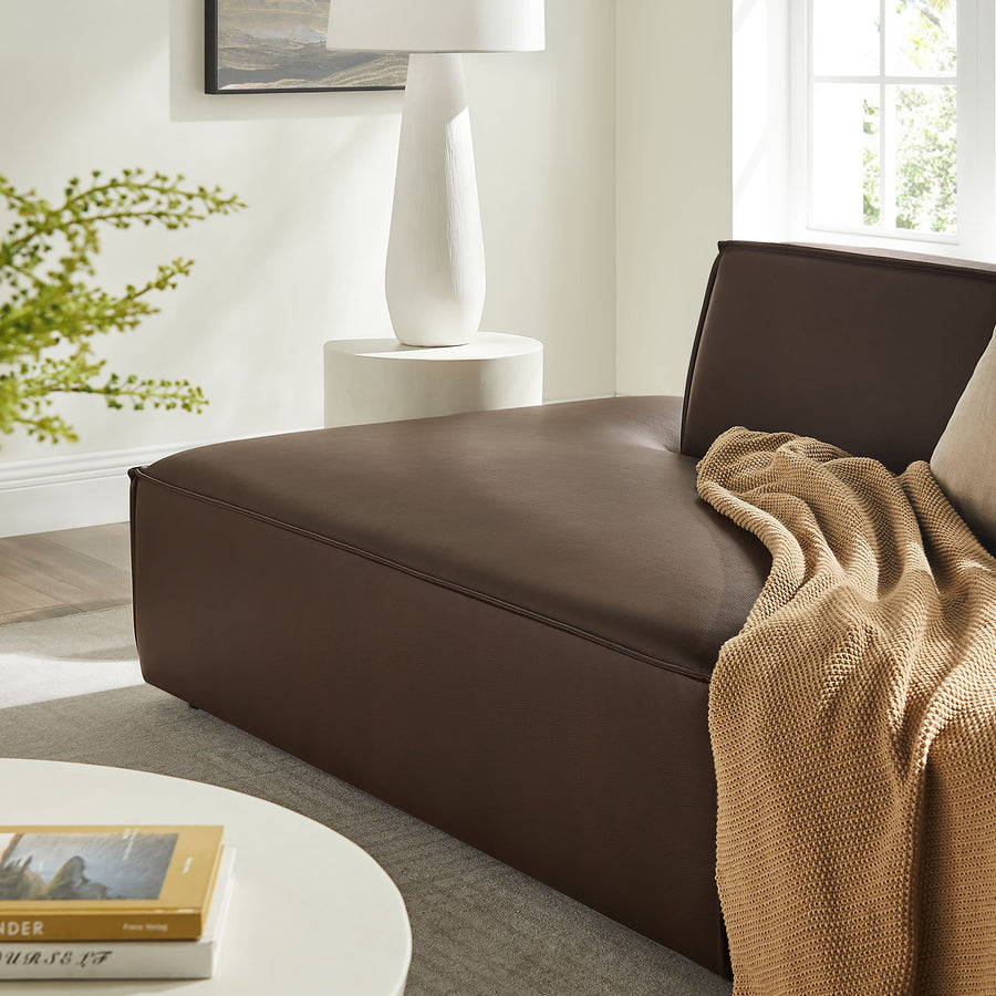 Atlas 2-Piece Vegan Leather Modular Loveseat in Espresso