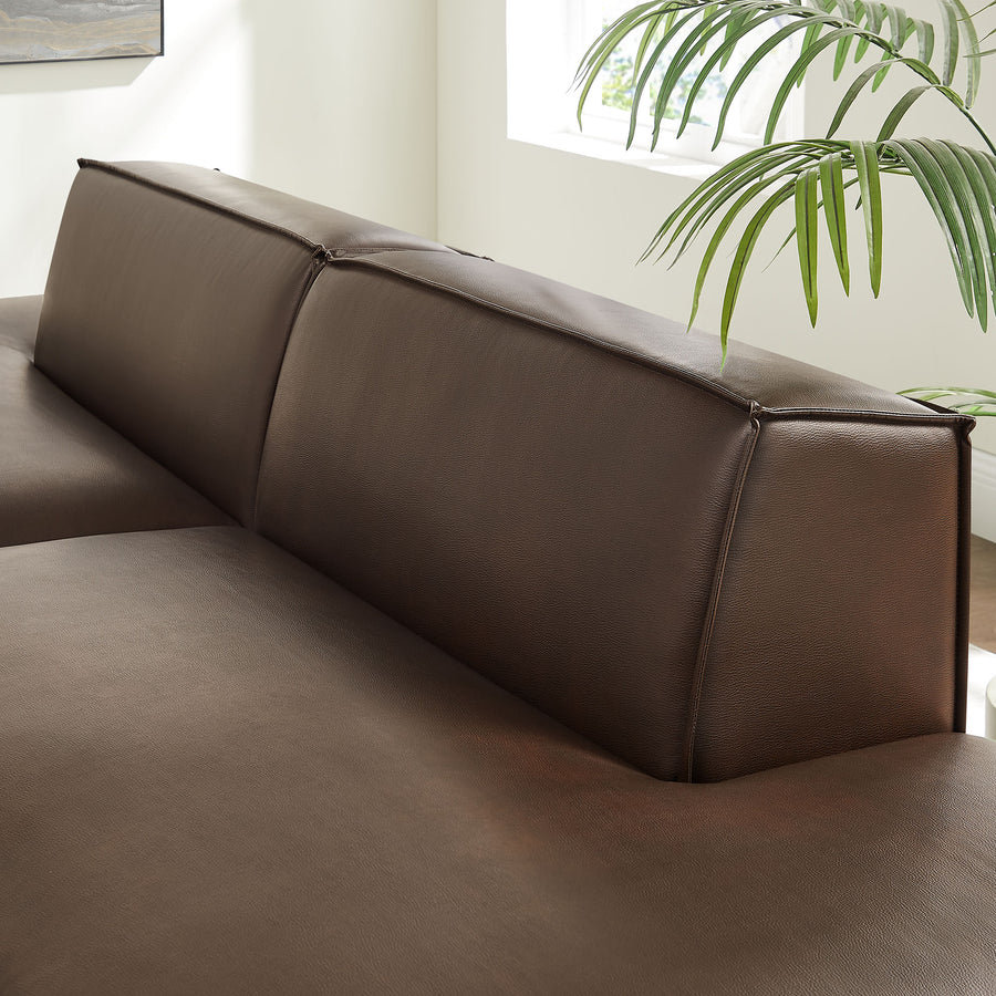 Atlas 2-Piece Vegan Leather Modular Loveseat in Espresso