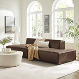 Atlas 2-Piece Vegan Leather Modular Loveseat in Espresso