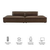 Atlas 2-Piece Vegan Leather Modular Loveseat in Espresso