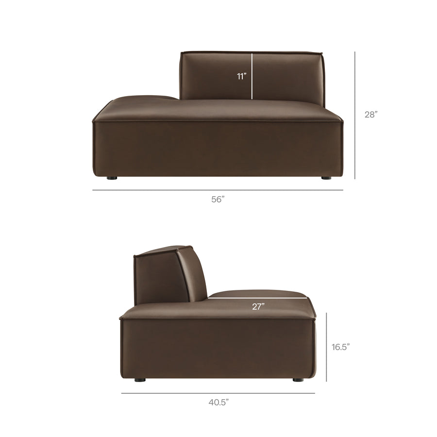 Atlas 2-Piece Vegan Leather Modular Loveseat in Espresso