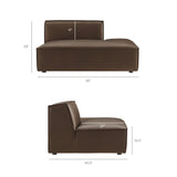 Atlas 2-Piece Vegan Leather Modular Loveseat in Espresso