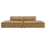Atlas 2-Piece Vegan Leather Modular Loveseat in Toast