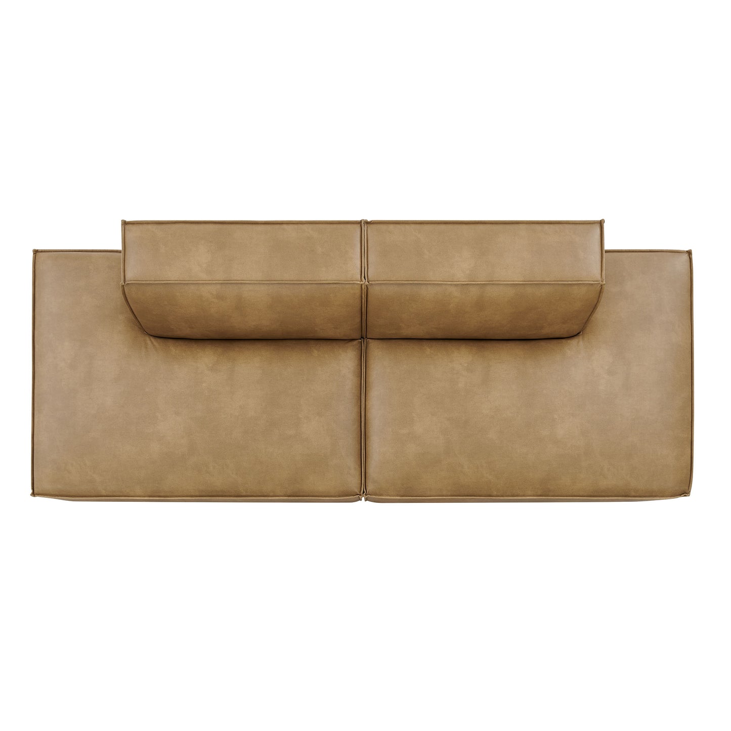 Atlas 2-Piece Vegan Leather Modular Loveseat in Toast