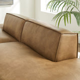 Atlas 2-Piece Vegan Leather Modular Loveseat in Toast