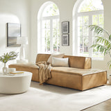 Atlas 2-Piece Vegan Leather Modular Loveseat in Toast
