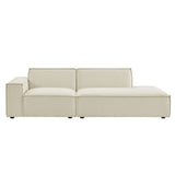 Atlas 2-Piece Performance Fabric Upholstered Modular Loveseat in Ecru