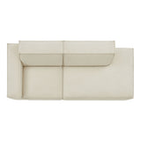 Atlas 2-Piece Performance Fabric Upholstered Modular Loveseat in Ecru