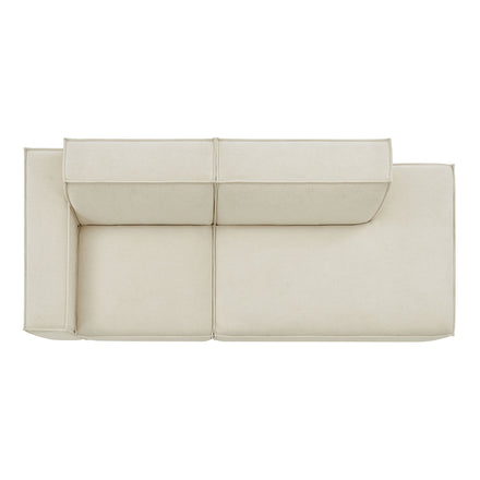 Restore 2-Piece Performance Fabric Upholstered Modular Loveseat in Ecru