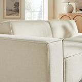 Atlas 2-Piece Performance Fabric Upholstered Modular Loveseat in Ecru