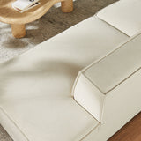 Atlas 2-Piece Performance Fabric Upholstered Modular Loveseat in Ecru