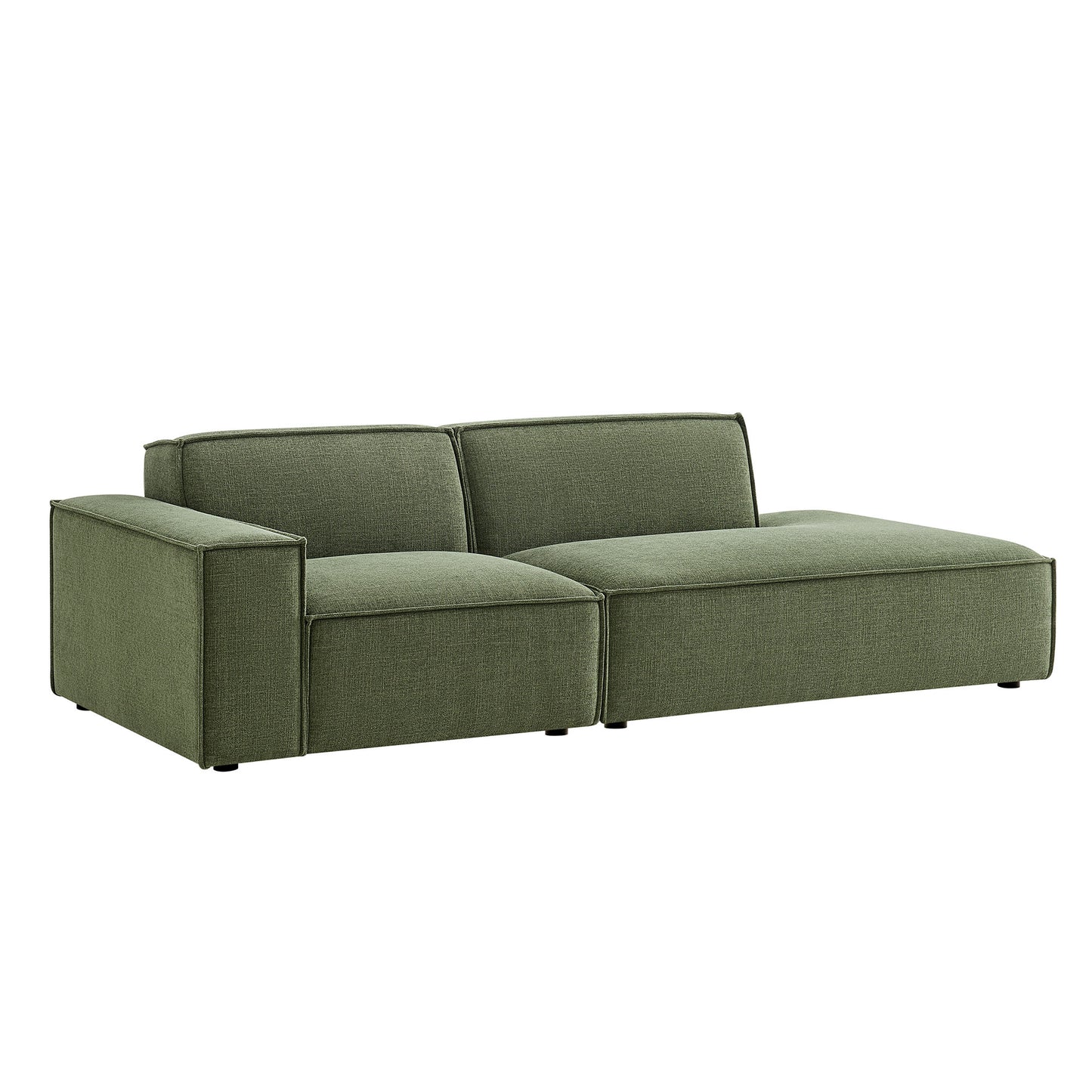 Atlas 2-Piece Performance Fabric Upholstered Modular Loveseat in Foliage