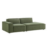 Atlas 2-Piece Performance Fabric Upholstered Modular Loveseat in Foliage
