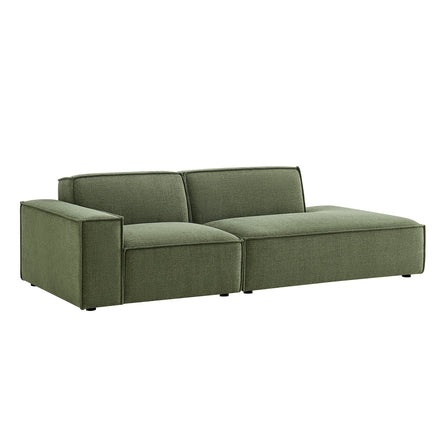Restore 2-Piece Performance Fabric Upholstered Modular Loveseat in Foliage