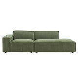 Atlas 2-Piece Performance Fabric Upholstered Modular Loveseat in Foliage
