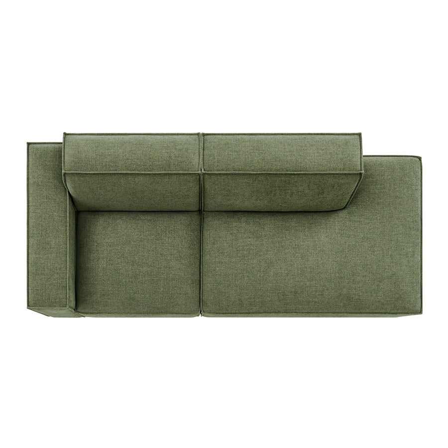 Atlas 2-Piece Performance Fabric Upholstered Modular Loveseat in Foliage