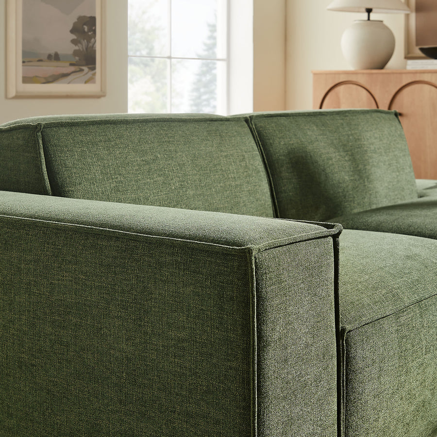 Atlas 2-Piece Performance Fabric Upholstered Modular Loveseat in Foliage
