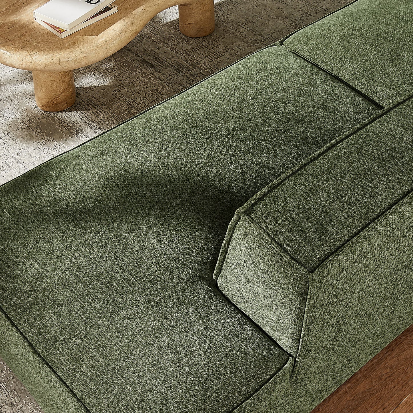 Atlas 2-Piece Performance Fabric Upholstered Modular Loveseat in Foliage