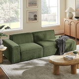 Atlas 2-Piece Performance Fabric Upholstered Modular Loveseat in Foliage