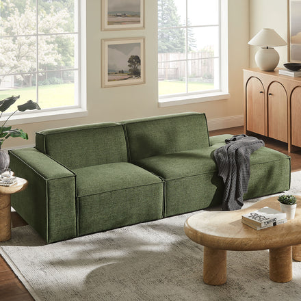 Restore 2-Piece Performance Fabric Upholstered Modular Loveseat in Foliage