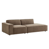 Atlas 2-Piece Performance Fabric Upholstered Modular Loveseat in Mocha