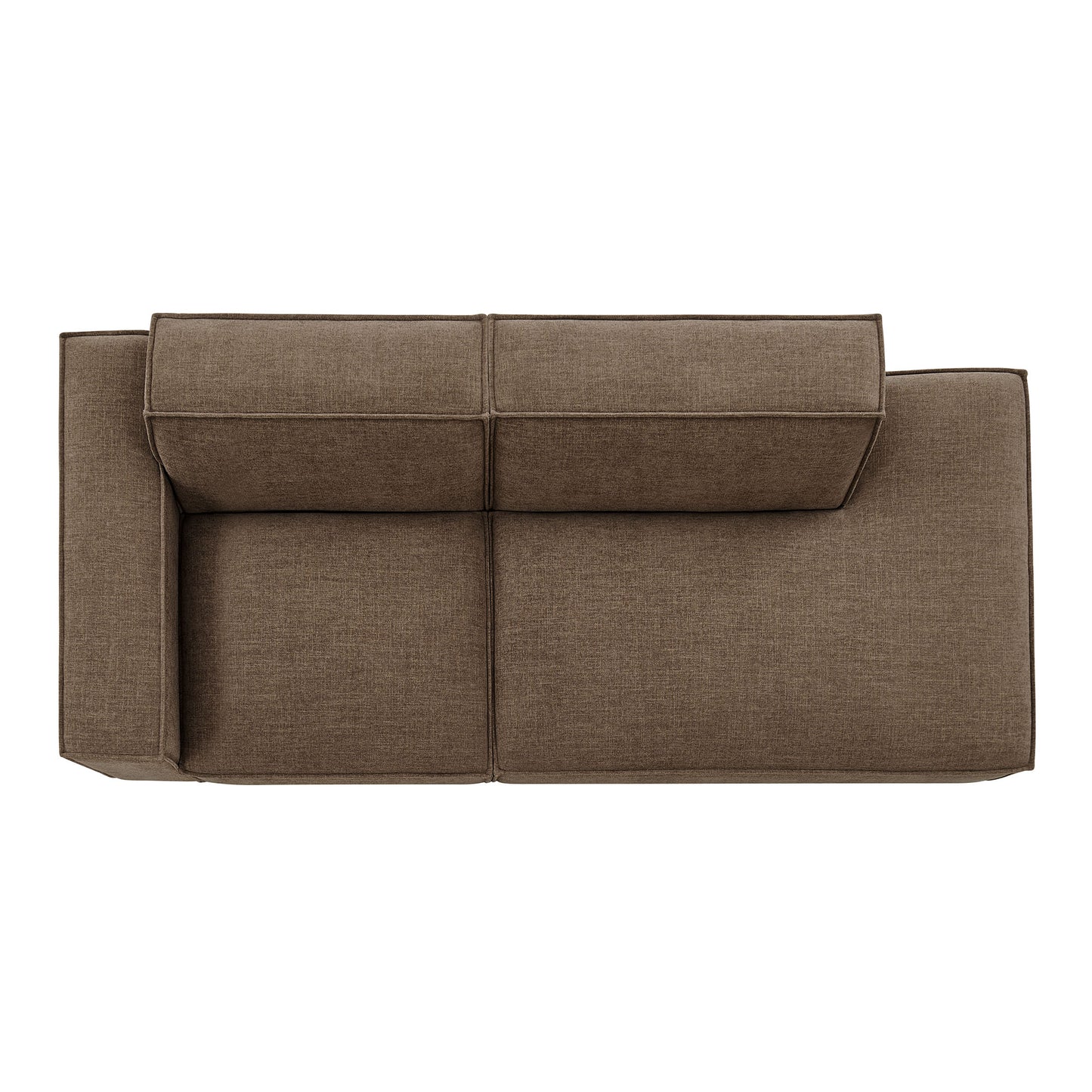 Atlas 2-Piece Performance Fabric Upholstered Modular Loveseat in Mocha