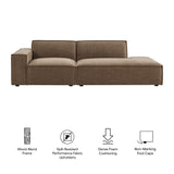 Atlas 2-Piece Performance Fabric Upholstered Modular Loveseat in Mocha