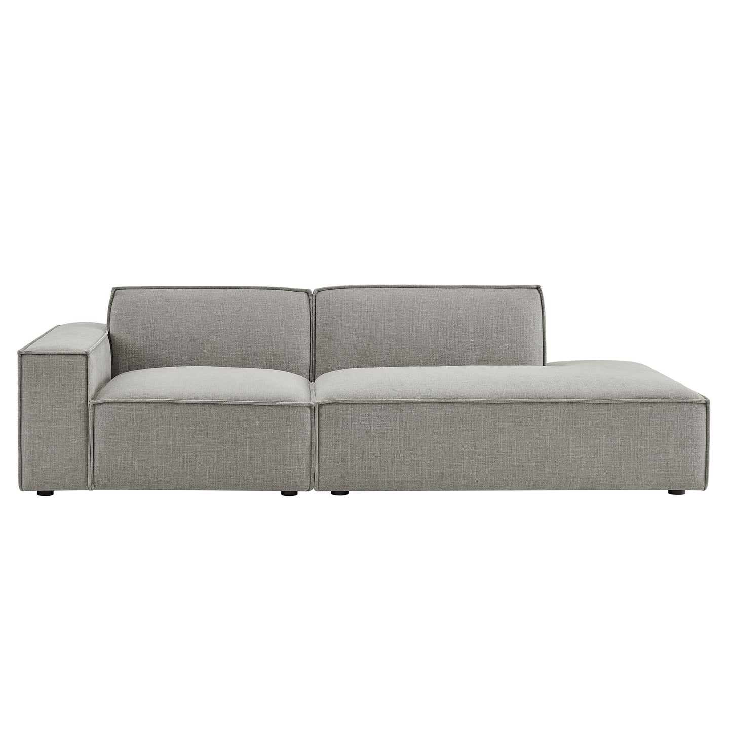 Atlas 2-Piece Performance Fabric Upholstered Modular Loveseat in Pewter
