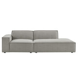 Atlas 2-Piece Performance Fabric Upholstered Modular Loveseat in Pewter