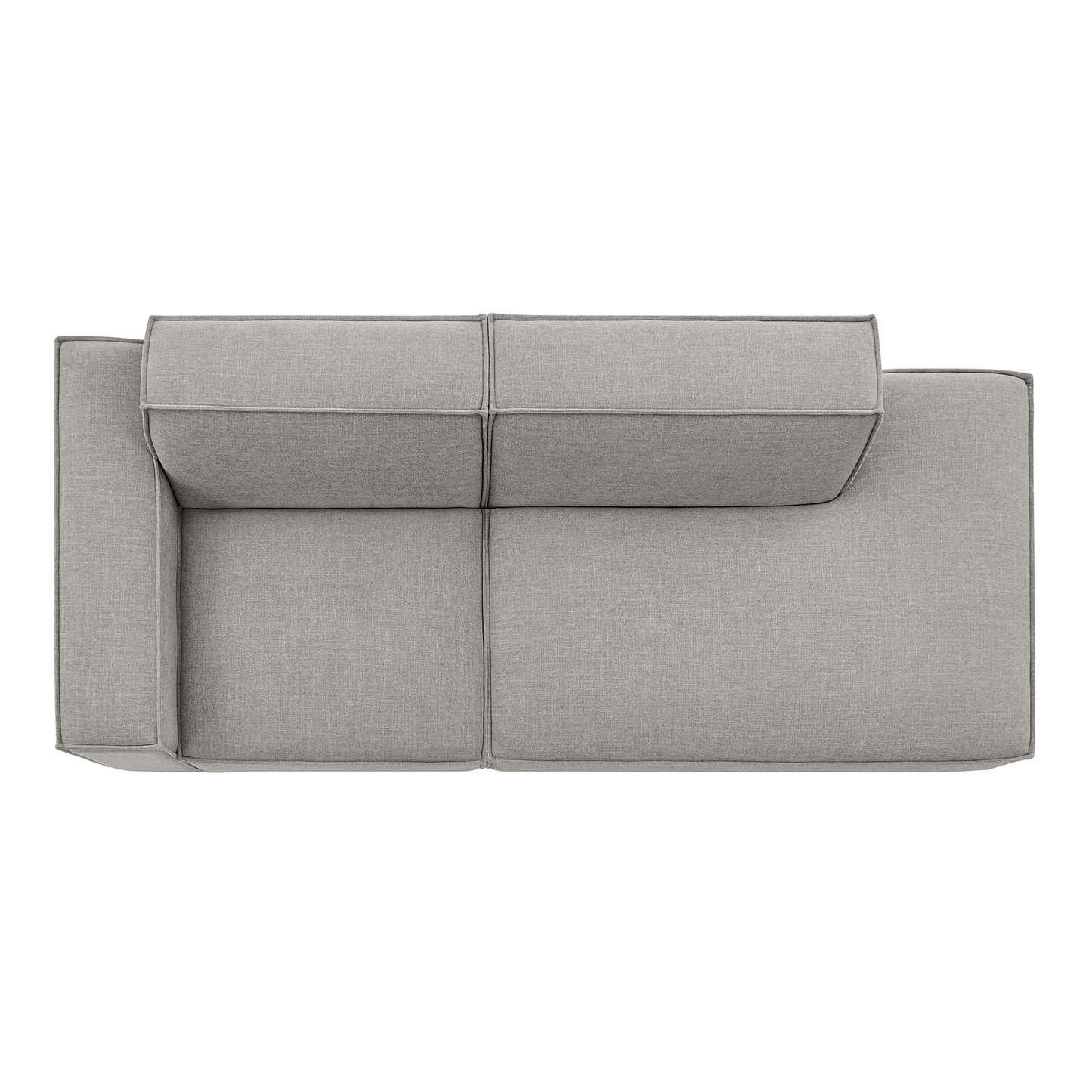 Atlas 2-Piece Performance Fabric Upholstered Modular Loveseat in Pewter