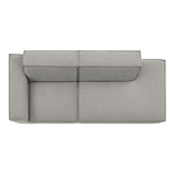 Atlas 2-Piece Performance Fabric Upholstered Modular Loveseat in Pewter