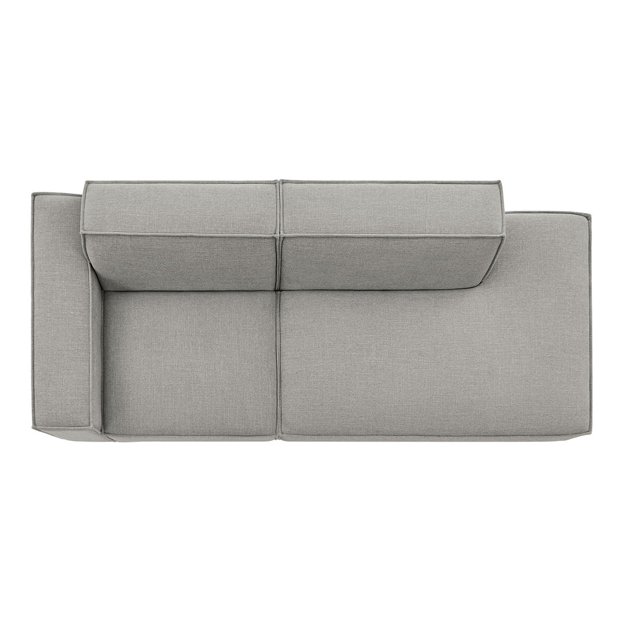 Atlas 2-Piece Performance Fabric Upholstered Modular Loveseat in Pewter