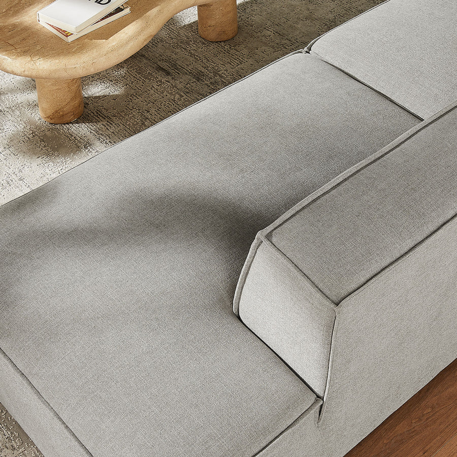 Atlas 2-Piece Performance Fabric Upholstered Modular Loveseat in Pewter