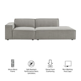 Atlas 2-Piece Performance Fabric Upholstered Modular Loveseat in Pewter