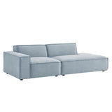 Atlas 2-Piece Performance Fabric Upholstered Modular Loveseat in Sky