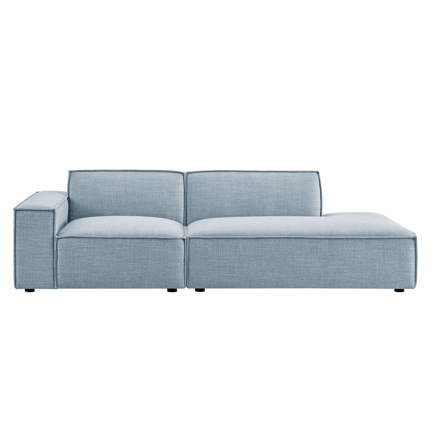 Atlas 2-Piece Performance Fabric Upholstered Modular Loveseat in Sky
