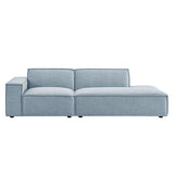 Atlas 2-Piece Performance Fabric Upholstered Modular Loveseat in Sky