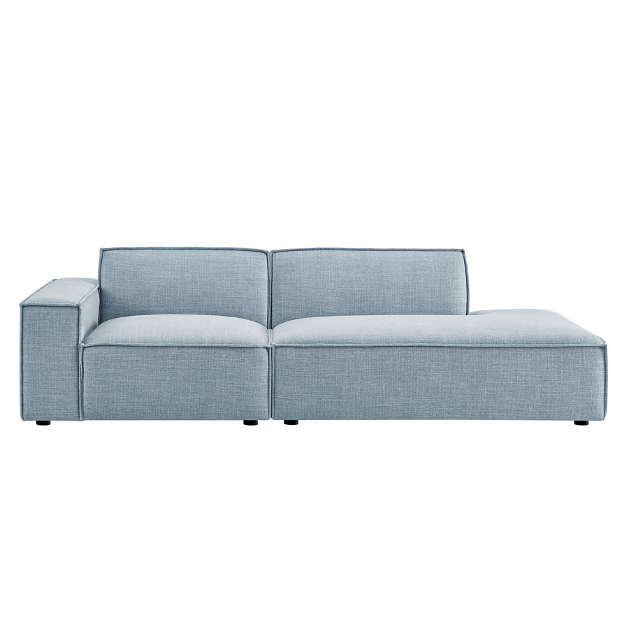 Atlas 2-Piece Performance Fabric Upholstered Modular Loveseat in Sky