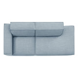 Atlas 2-Piece Performance Fabric Upholstered Modular Loveseat in Sky