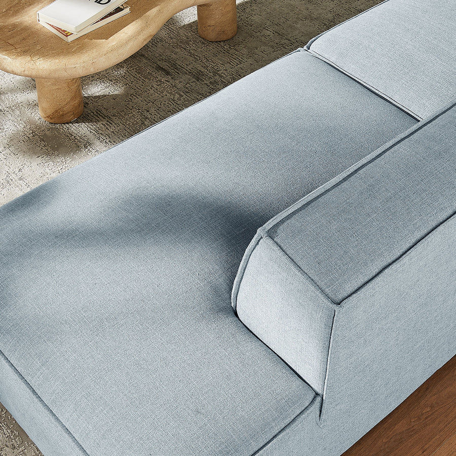 Atlas 2-Piece Performance Fabric Upholstered Modular Loveseat in Sky