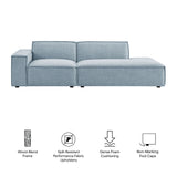 Atlas 2-Piece Performance Fabric Upholstered Modular Loveseat in Sky