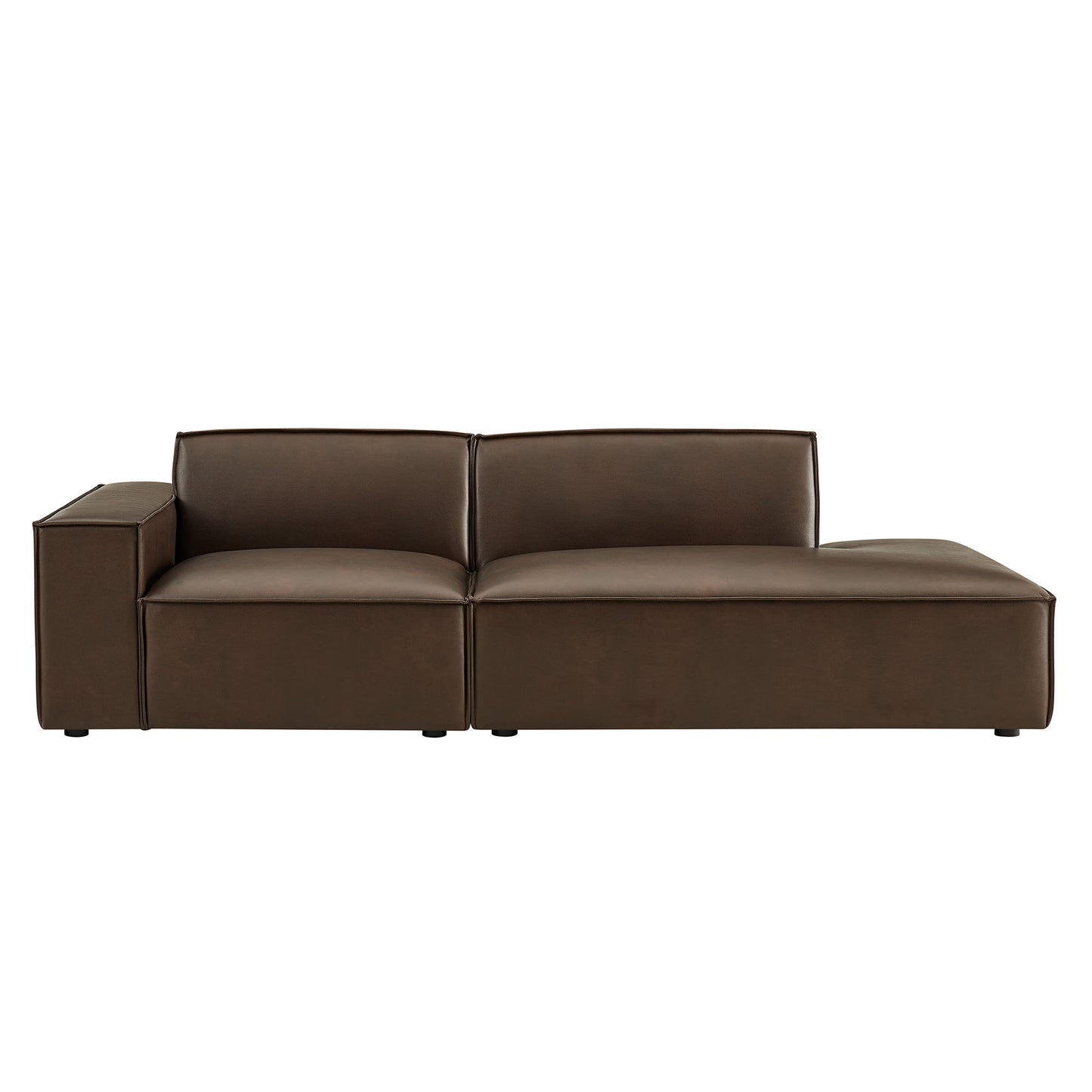 Atlas 2-Piece Vegan Leather Modular Loveseat in Espresso