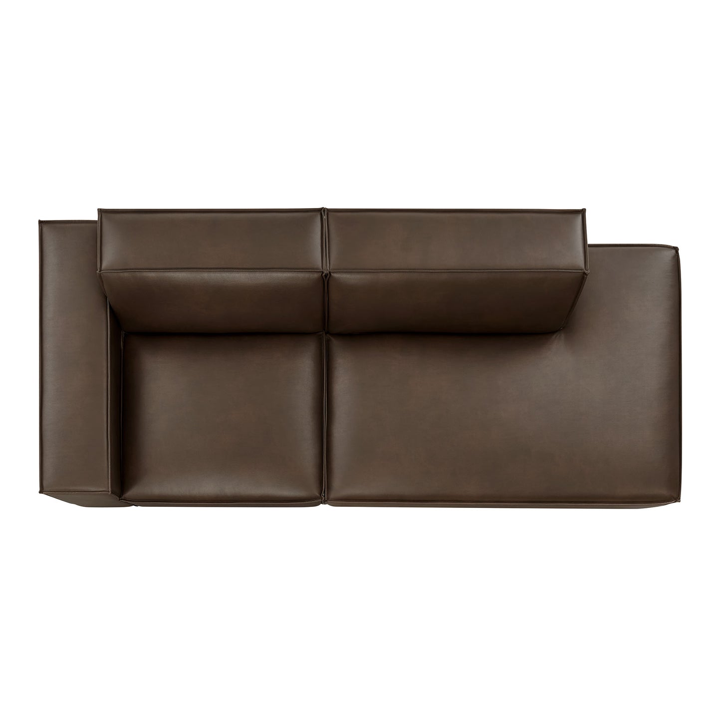 Atlas 2-Piece Vegan Leather Modular Loveseat in Espresso