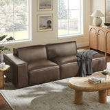 Atlas 2-Piece Vegan Leather Modular Loveseat in Espresso