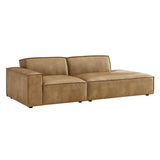 Atlas 2-Piece Vegan Leather Modular Loveseat in Toast