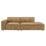Atlas 2-Piece Vegan Leather Modular Loveseat in Toast