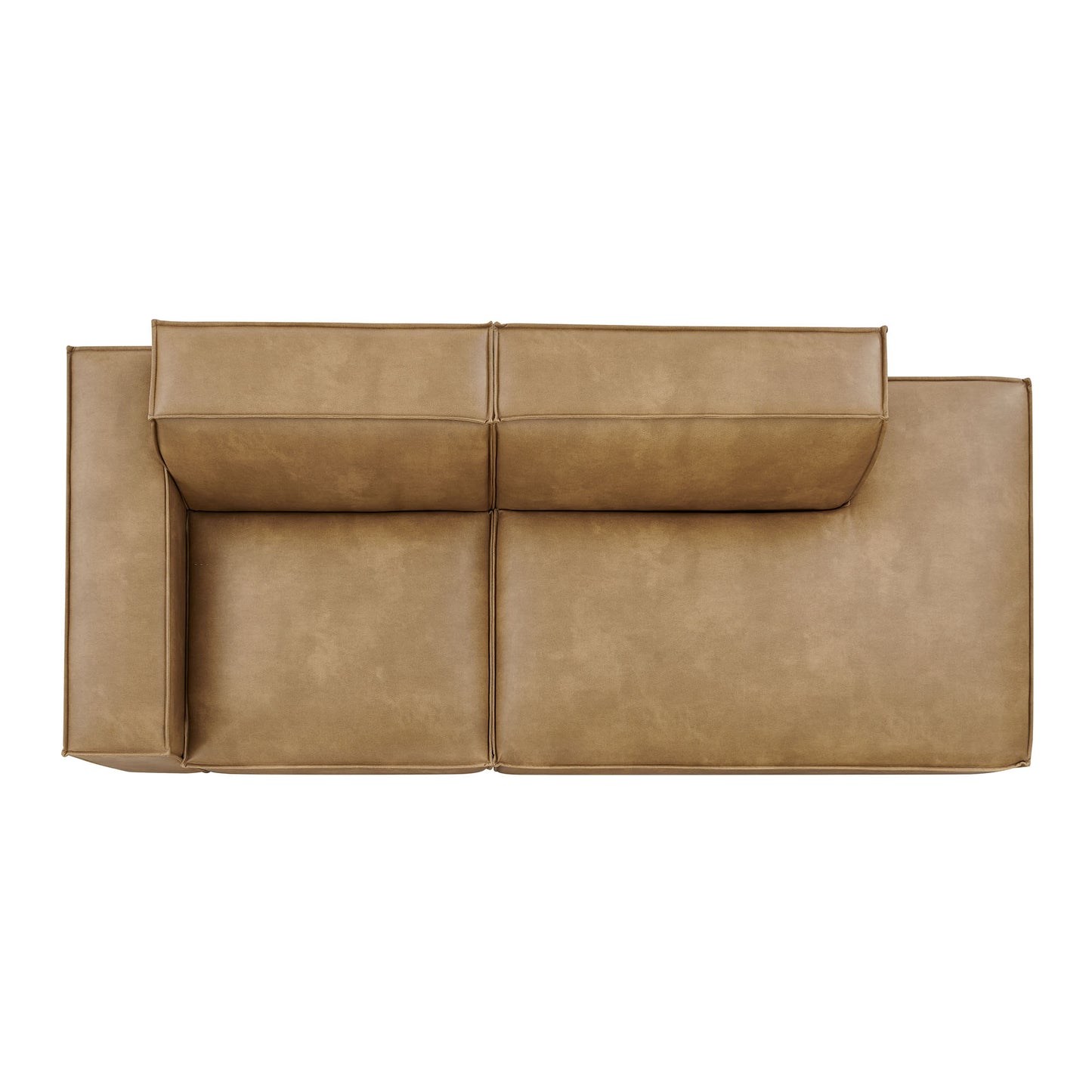 Atlas 2-Piece Vegan Leather Modular Loveseat in Toast