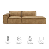 Atlas 2-Piece Vegan Leather Modular Loveseat in Toast