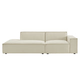 Atlas 2-Piece Performance Fabric Upholstered Modular Loveseat in Ecru