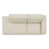 Atlas 2-Piece Performance Fabric Upholstered Modular Loveseat in Ecru